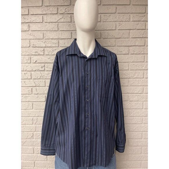 Pronto Uomo Non-Iron Striped Long Sleeve Shirt Size 2X - Picture 1 of 8